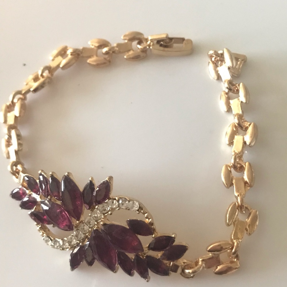 Beautiful Gemstones Tennis Bracelet Golden Chain